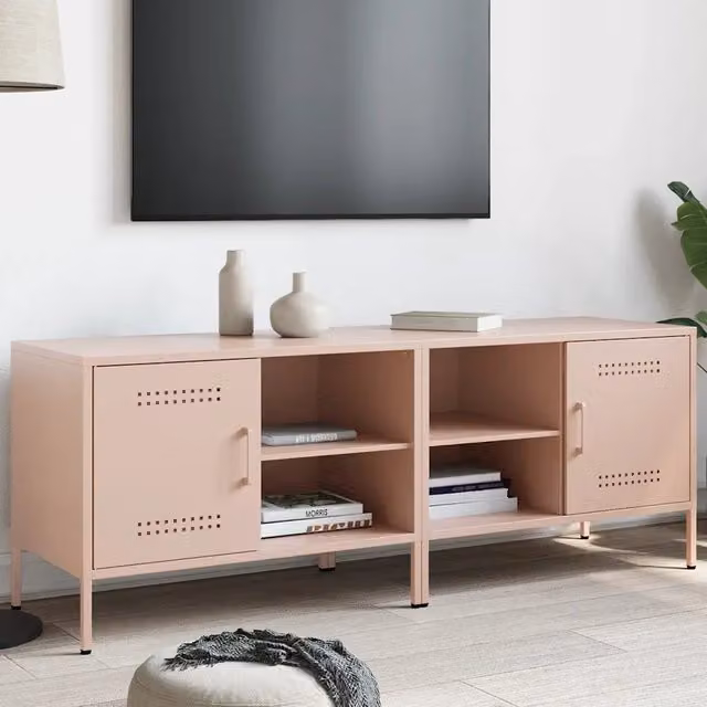 Set di 2 mobili TV vidaXL in metallo rosa stile industrial L: 68 cm, P: 39 cm, H: 50,5 cm