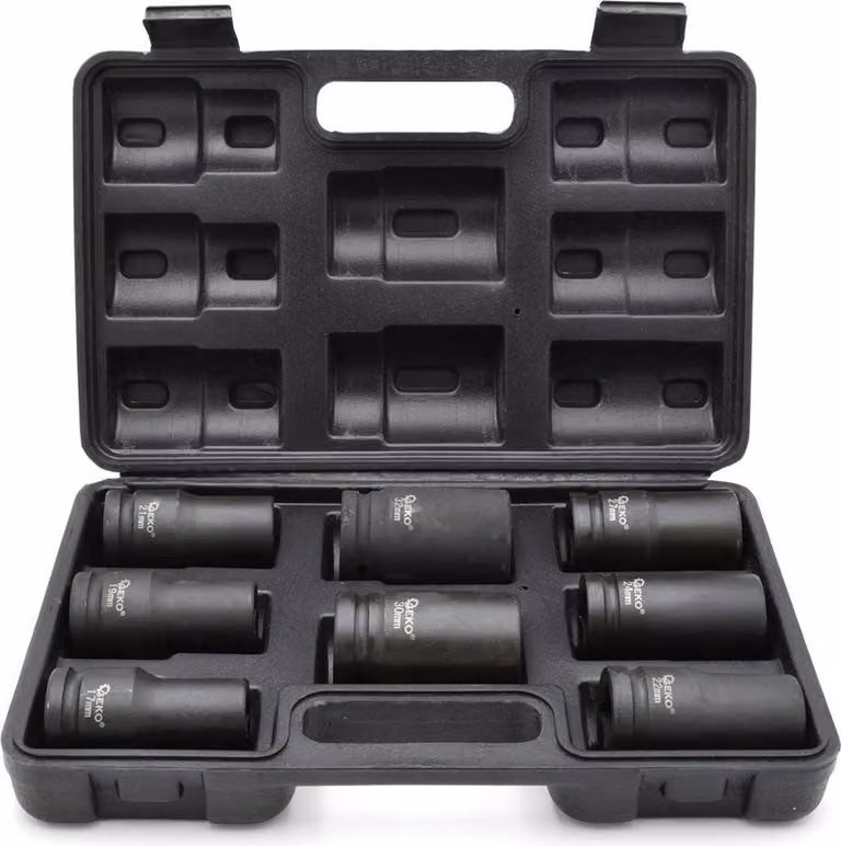 Set bussole a impatto 3/4'', 17-32 mm, per riparazioni auto e cambio gomme,8 pezzi