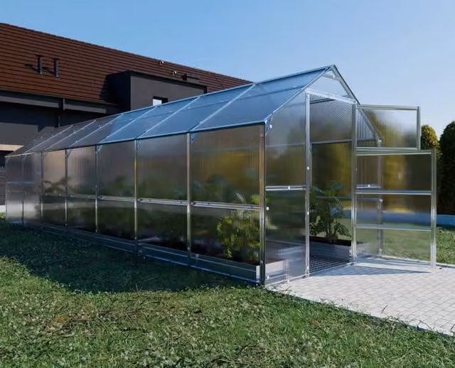 Serra da giardino KLASIKA BERNARD con rivestimento in policarbonato trasparente, L: 7 m, P: 2,35 m
