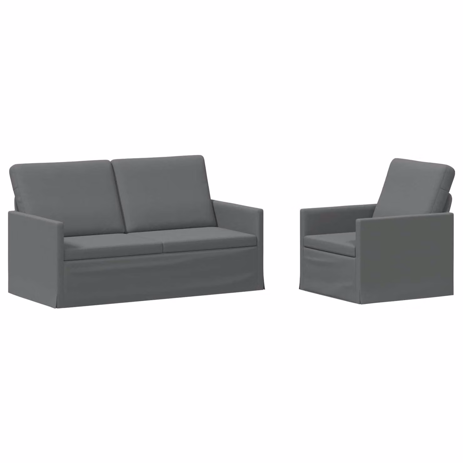 Set di 2 divani moderni vidaXL in tessuto grigio con struttura in metallo per il tuo soggiorno