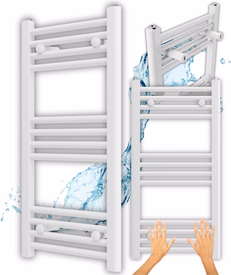 Granitan - Radiatore da bagno - Scaldasalviette - 40x80 cm - Bianco - Scaldasalviette - BRENO