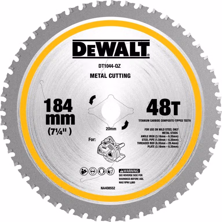 Lama circolare DT1044 D.184mm Foro 20mm 48 denti MATB Taglio-B.2mm