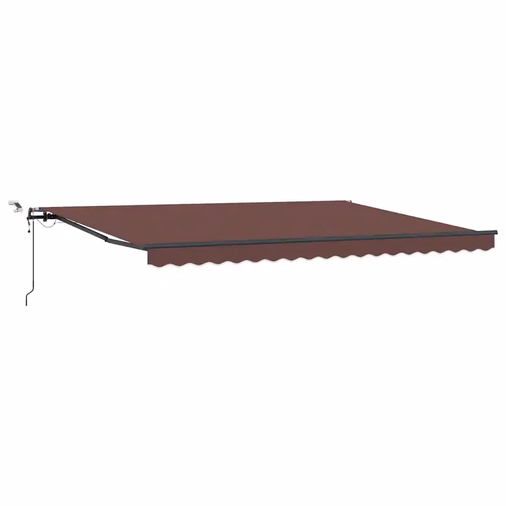 Tenda da Sole Retrattile Automatica con LED vidaxl, L: 450 cm, P: 300 cm, Colore Antracite, Rosso, Marrone – 2