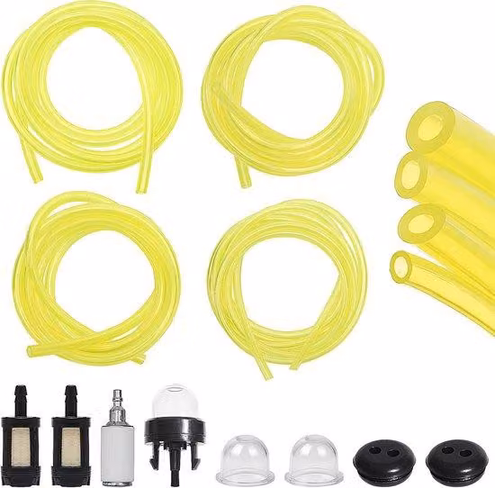 Set per decespugliatori - Set universale di filtri a benzina - Filtro a benzina - Set di tubi flessibili per carburante con tubi e guarnizioni - Primer per motoseghe - Tosaerba - Tagliasiepi - Decespugliatore