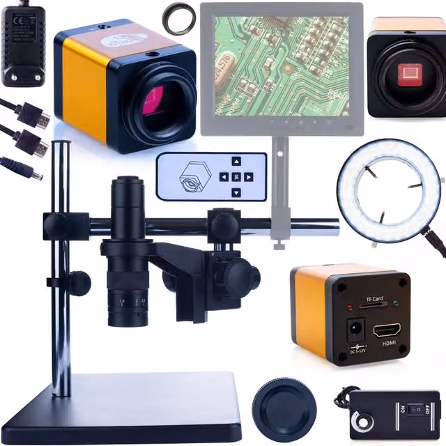 Microscopio Digitale Earth Pro MCEP-0.5X-PZRR Rosfix con Zoom 7-45x, Braccio Regolabile, Oculare 360° e Illuminazione LED 56x, Colore Nero
