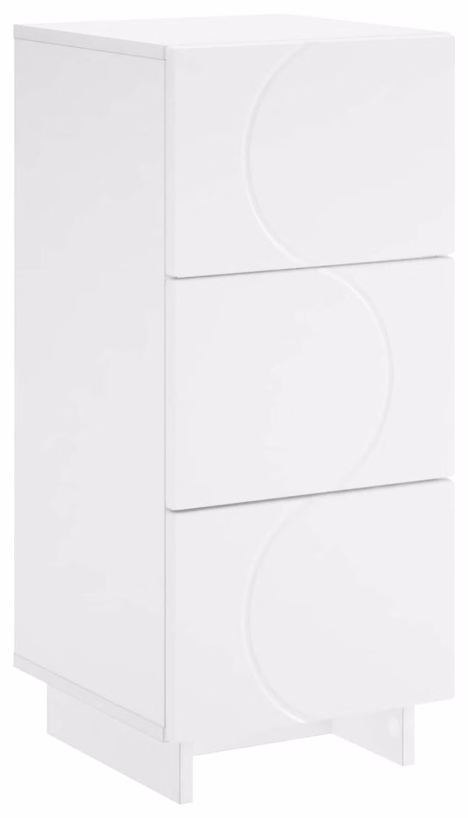 Mobiletto contenitore bianco, dimensioni 33,5 x 34,5 x 75 cm, realizzato in materiale composito di legno
