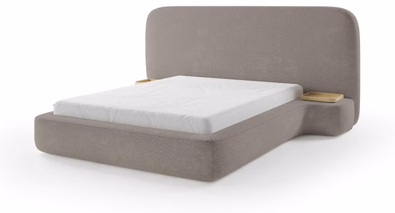 Letto imbottito Genz, modello Steiniger Nebel, dimensioni 180 x 200 cm