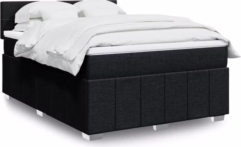 Maison Exclusive - Letto boxspring con materasso nero 140x190 cm Tessuto