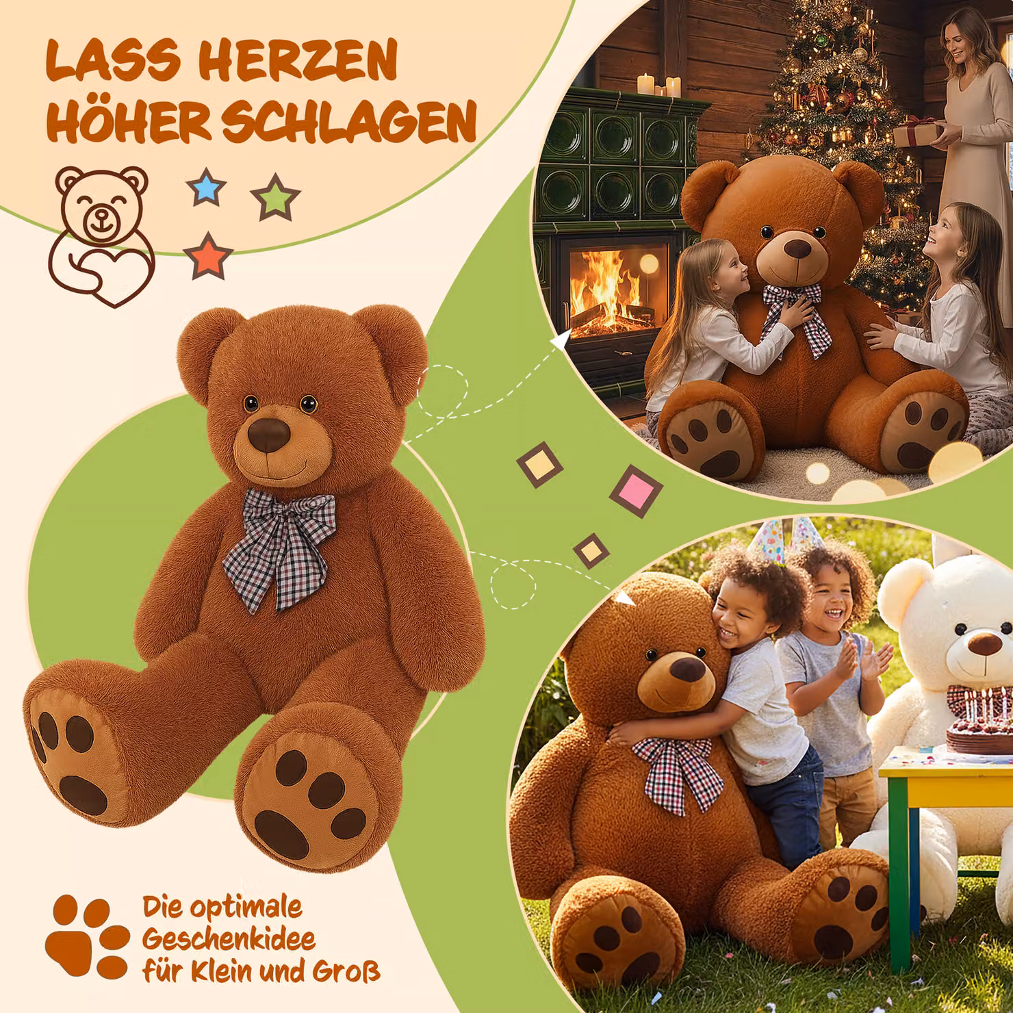 Peluche Orsacchiotto XXL DEUBA marrone, Altezza: 175 cm – 3