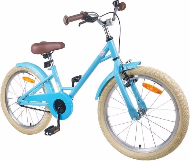 Bicicletta per bambini da 22 pollici in metallo e gomma, colore blu e turchese