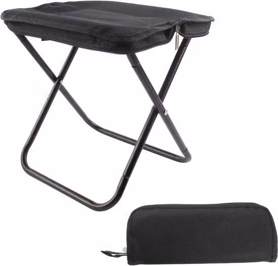 Sedia pieghevole leggera - Sedia pieghevole per campeggio - Sedia da esterno - Sedia pieghevole da viaggio - Adatta per viaggi, escursioni, pesca, picnic e barbecue - Robusta e resistente - Colore: nero