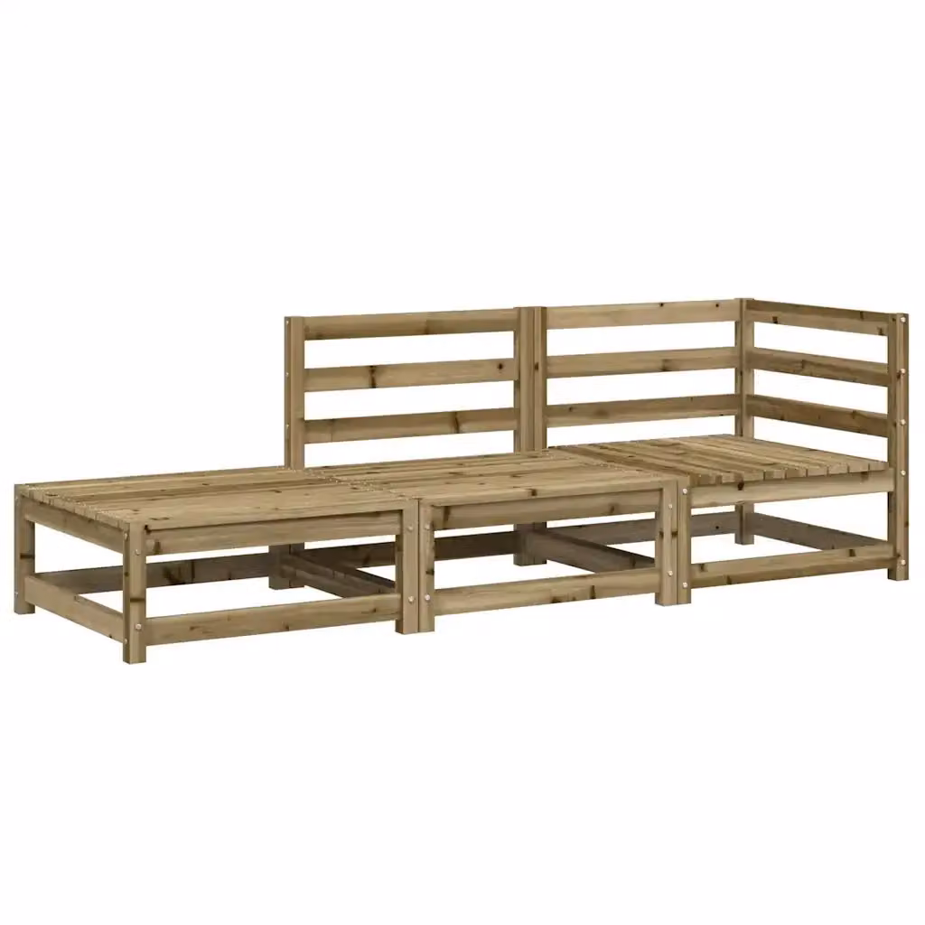 vidaXL Divano da Giardino a L con Poggiapiedi in Legno di Pino Trattato, Marrone – 2