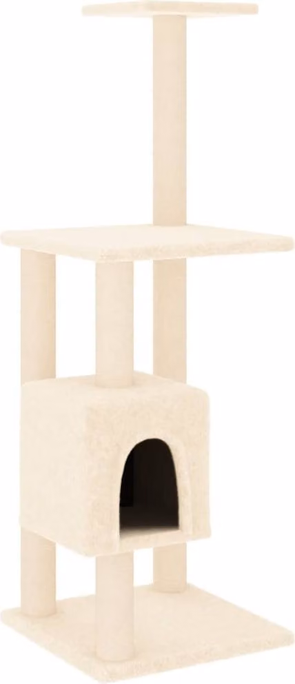 Albero per Gatti con Tiragraffi in Sisal Crema 104 cm