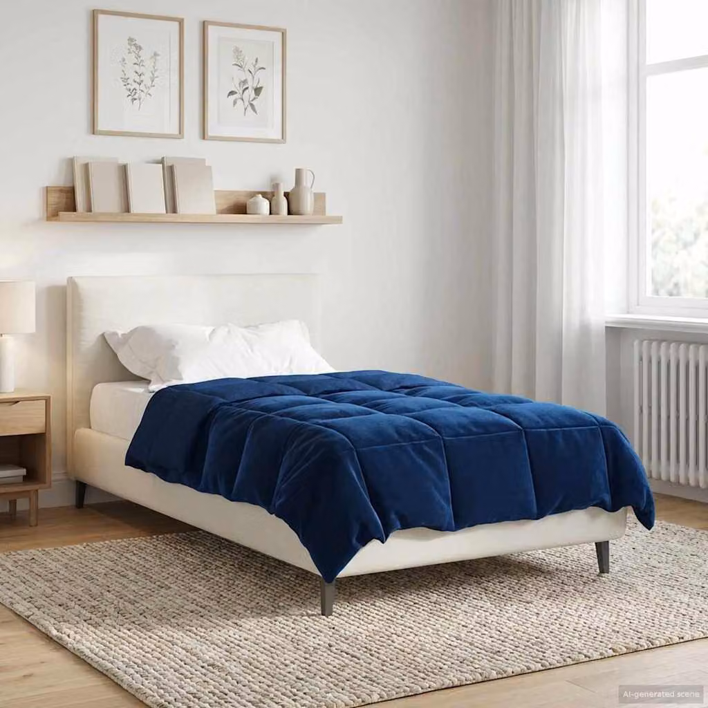 Piumino estivo traspirante e reversibile vidaXL in microfibra, Blu, L 135 x P 220 cm