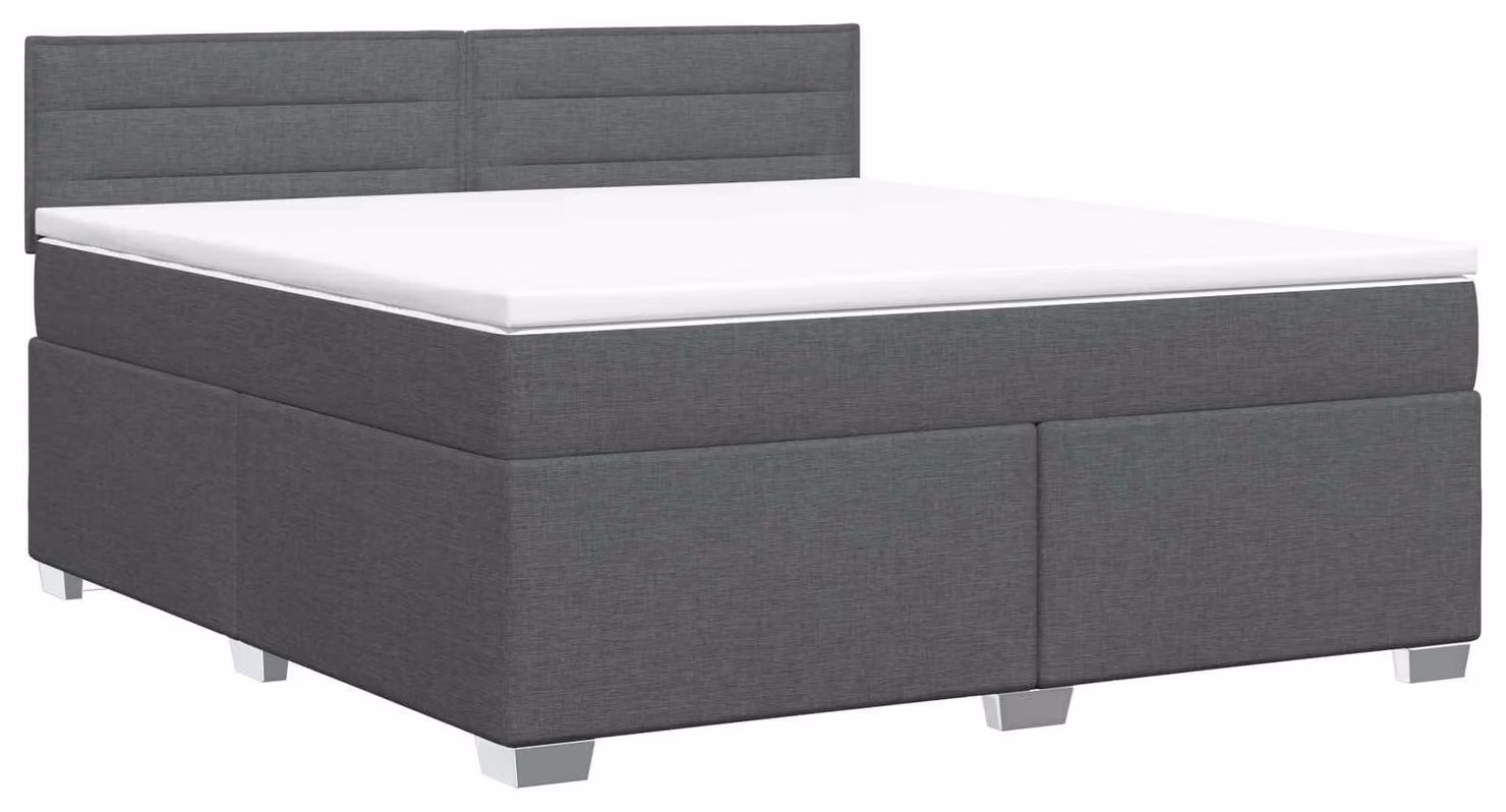 Letto a molle con materasso grigio scuro 140 x 200 cm in tessuto