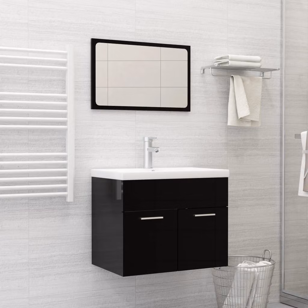 The Living Store Lavabo da incasso con rubinetto 61x39x18 cm in Vetroceramica bianca