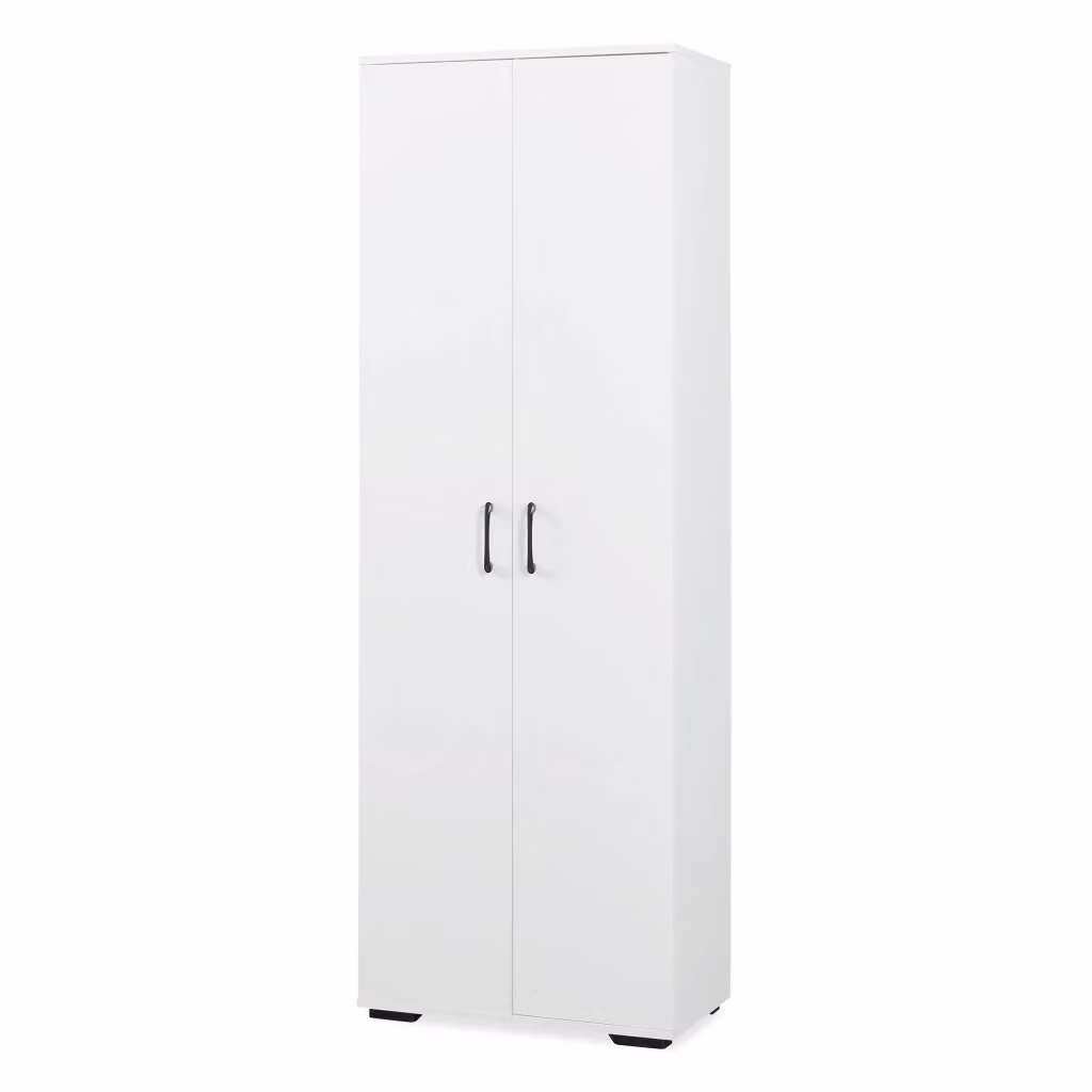 Armadio Guardaroba Chalvefted en.casa con 2 Ante, Barra Appendiabiti e 4 Ripiani Regolabili, Bianco, H 175 x L 60 x P 35 cm – 2