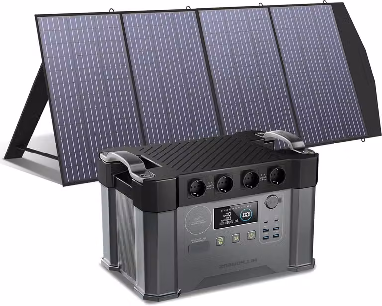 Centralina portatile e generatore solare con una capacità di 1451 Wh e un'onda sinusoidale da 2400 W