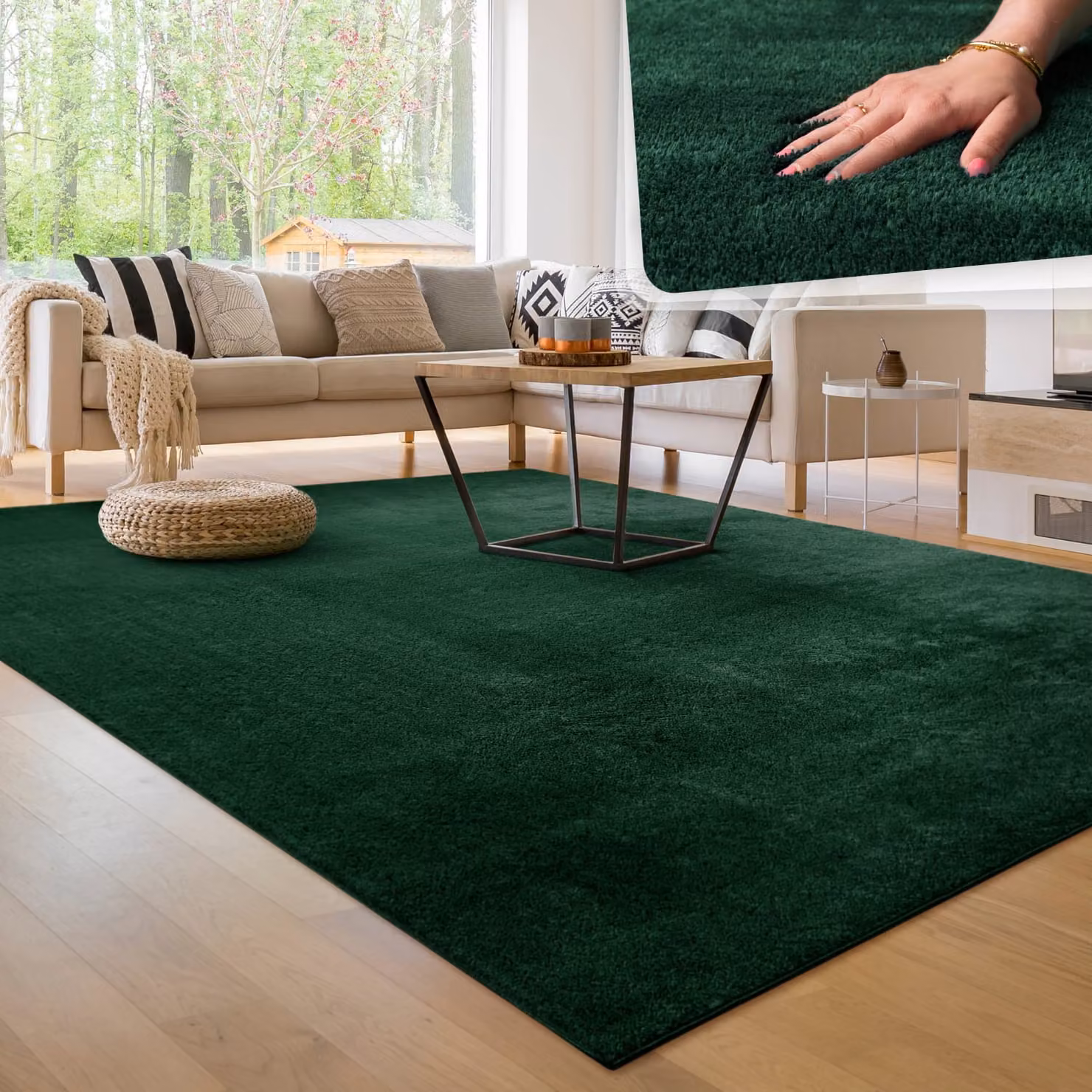 Tappeto Calia Italia verde moderno L: 140 cm x P: 200 cm – 3