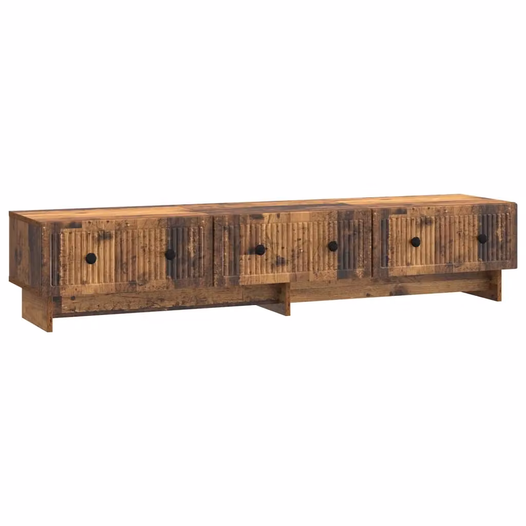 Mobile TV in legno antico marrone con dettagli in metallo, L: 147 cm, P: 34,5 cm, H: 30 cm – 2
