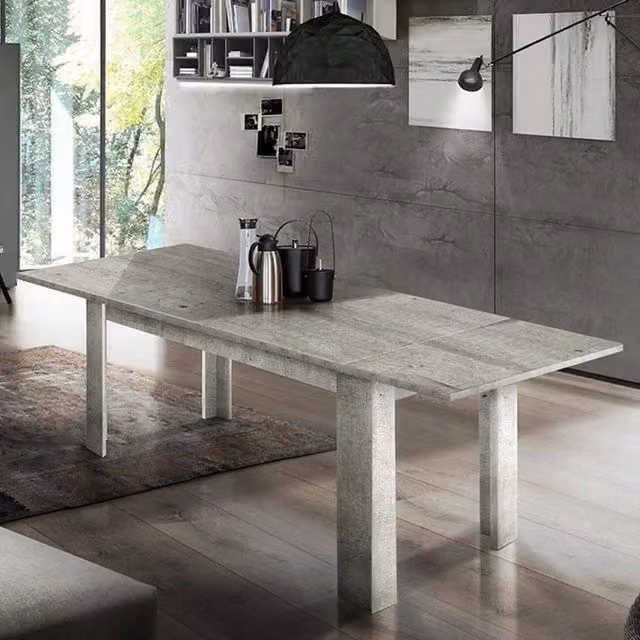 Tavolo da pranzo moderno Agenore DMORA allungabile in colore grigio cemento L/P/H: 160/210 x 90 x 75 cm – 1