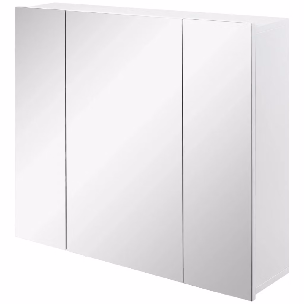 Mobile da Bagno Sospeso Xylo con Specchio e 3 Ante con Ripiani Regolabili Bianco L: 70 cm, P: 15 cm, H: 60 cm