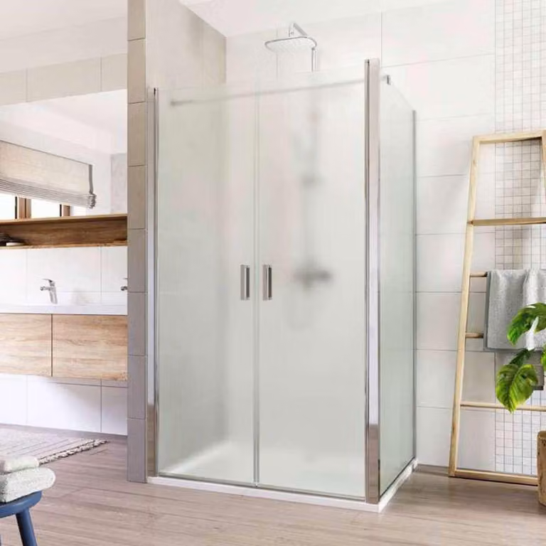 Cabina doccia Mereo, Lima, rettangolo, doppia anta, volante, 90x80 cm, cromo ALU, vetro Point - CK87562K