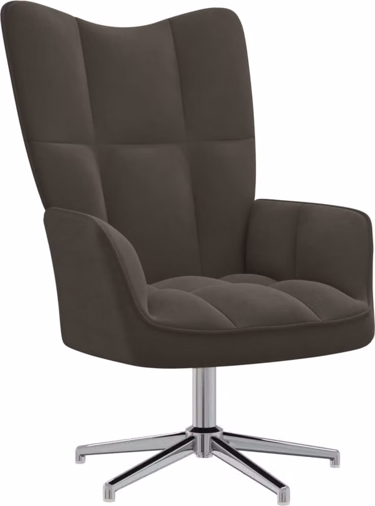 Sedia Relax Grigio Scuro in Velluto