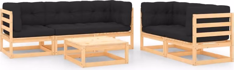 Maison Exclusive - Set Divani Giardino 6 pz con Cuscini in Legno Massello di Pino