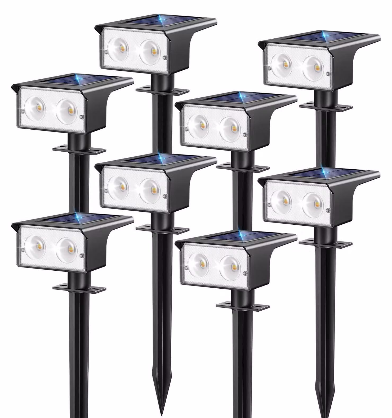 8 luci solari per esterni, 3 temperature di colore, LED, plastica