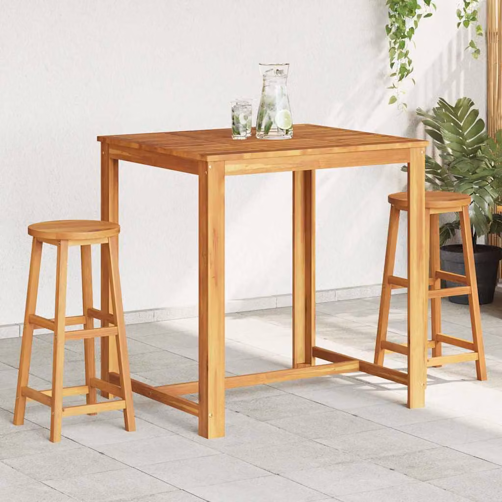 vidaXL Sgabelli da Bar 2 pz in Legno Massello di Acacia