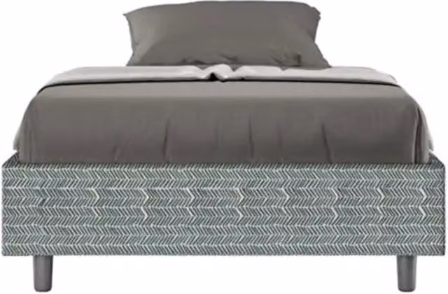 Letto una piazza e mezza contenitore imbottito 120x200 tessuto Aragona 7 azzurro Azelia