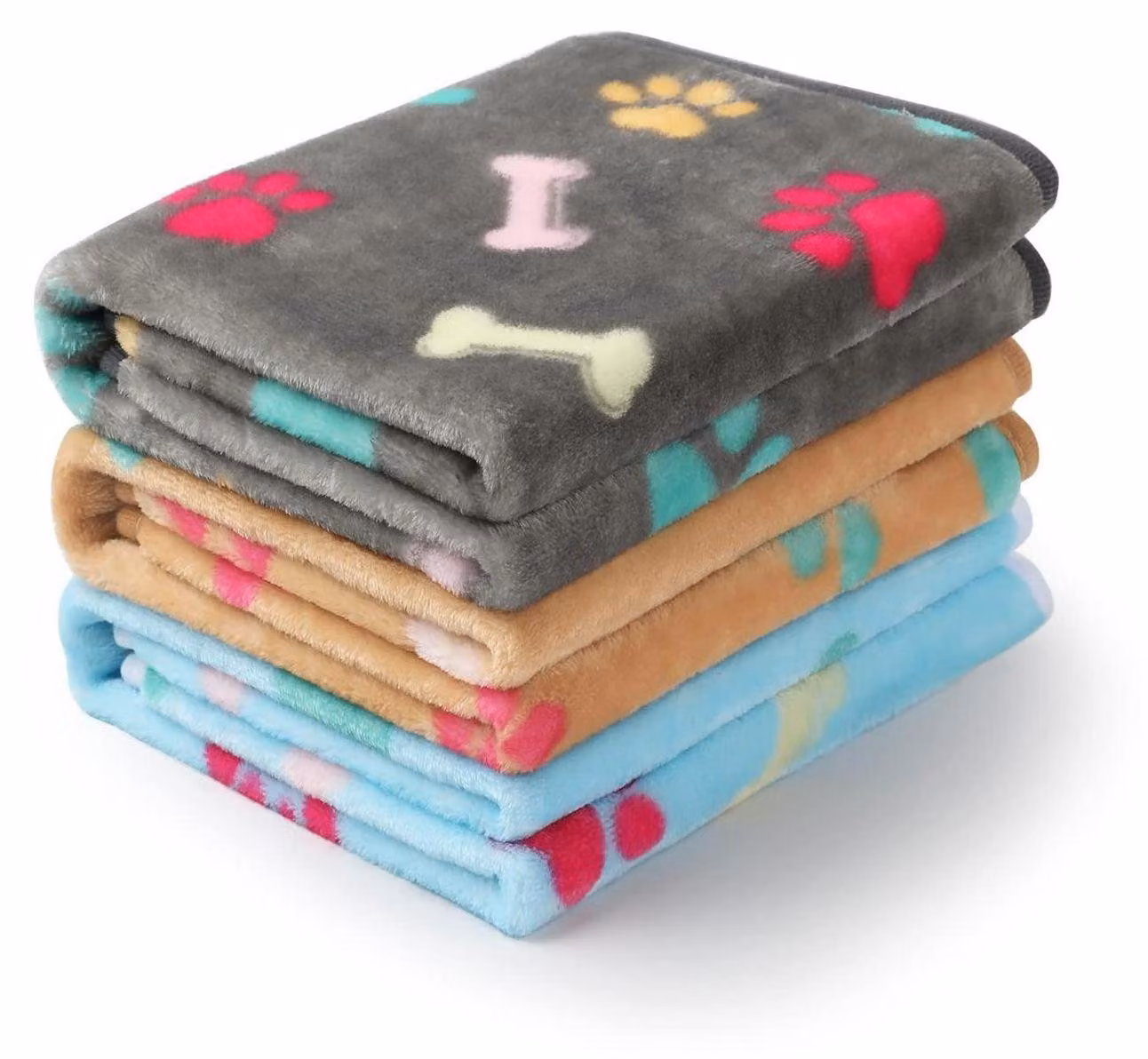 Coperta per cani, coperta per gatti, confezione da 3, super morbida, coperta avvolgente, grande, 104x76 cm, colore corallo