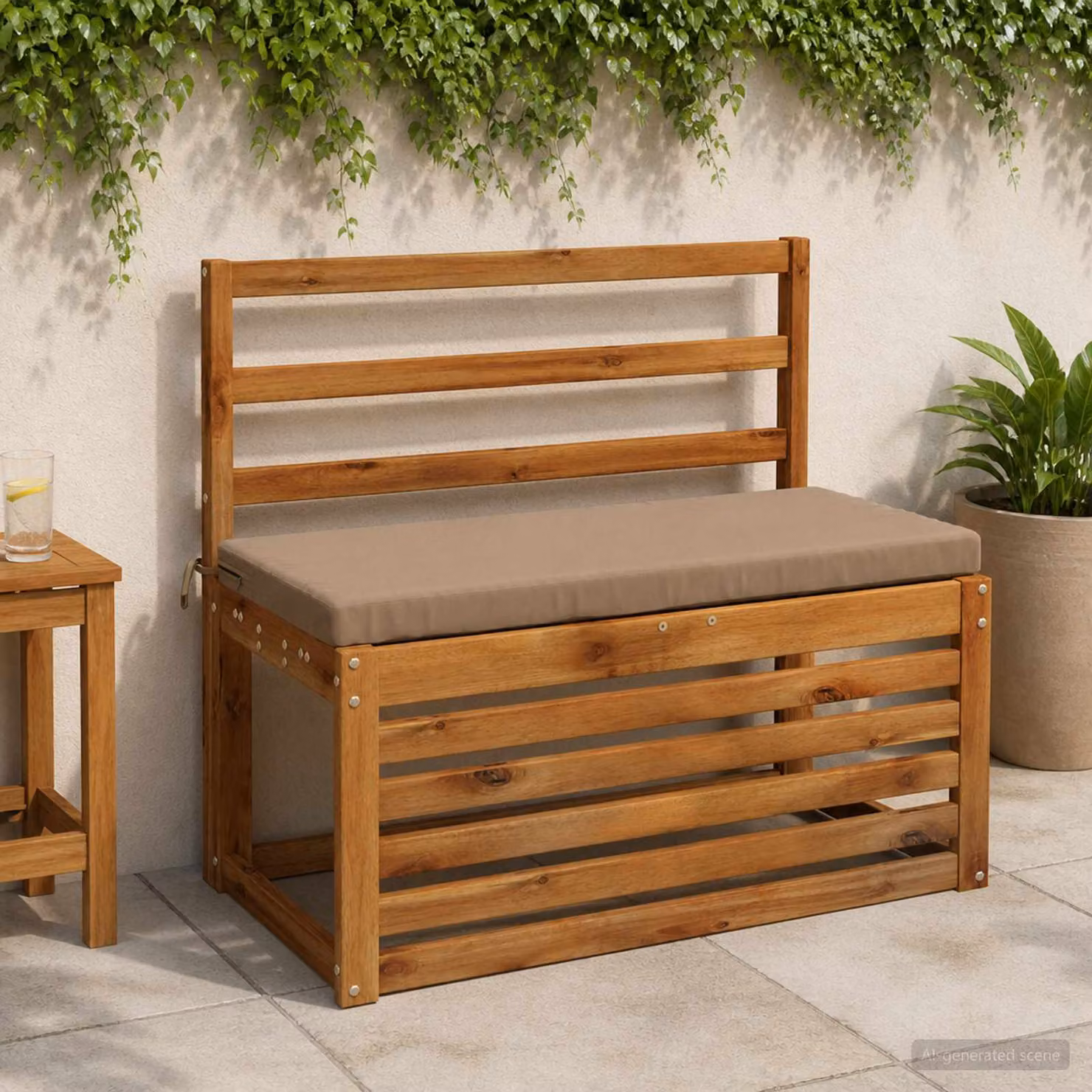 Cuscino per panchina vidaXL SOEST in poliestere beige con rivestimento rimovibile e resistente ai raggi UV