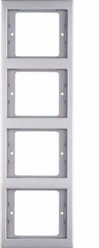 Berker 13437004 Telaio di copertura a 4 pieghe verticale Berker K5 acciaio inox/opaco