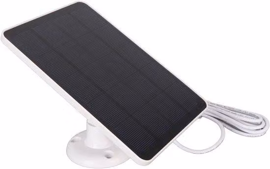 Pannelli solari per telecamere di sicurezza, caricabatterie da 5V 4W per telecamere di sicurezza, con connettore di tipo C, grado di protezione IP65 (resistente all'acqua), colore bianco