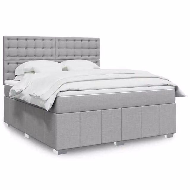 Letto Ibrido Moderno vidaXL con Materasso Grigio e Bianco L/P: 180 x 200 cm