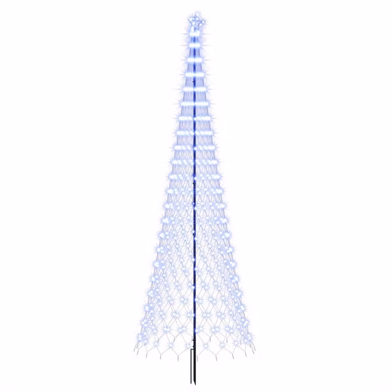Albero di Natale a LED, 400 cm, 450 LED, colore blu, struttura in ferro, colore nero