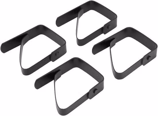 Nastro adesivo per esterni - Morsetti di fissaggio - Copertura per tavolo - Antiscivolo - Adatto per spessori fino a 6 cm - Colore nero