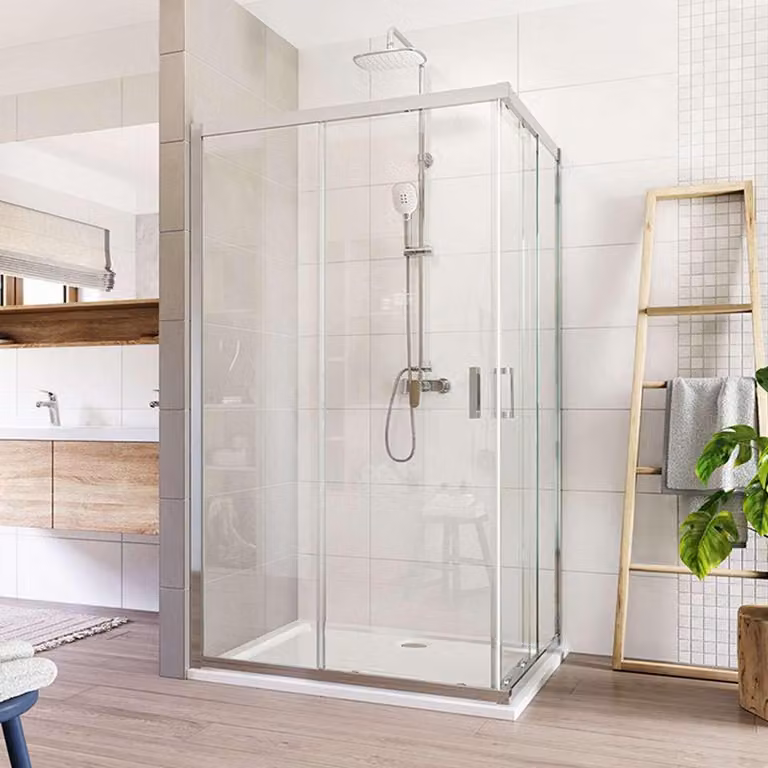 Mereo Cabina doccia, Lima, rettangolo, a scomparsa, 100x80 cm, cromo ALU, vetro Clear - CK82413K