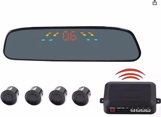 Sensore di parcheggio wireless con tecnologia ultrasonica e segnale acustico, colore nero