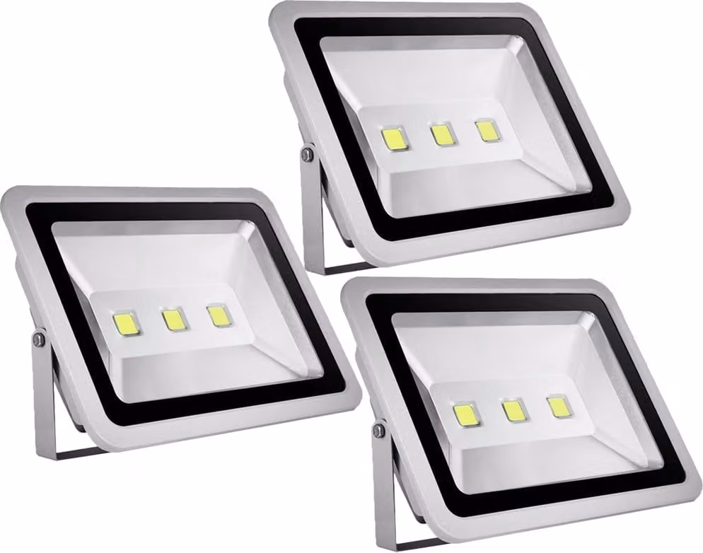 3 pezzi 150W LED Floodlight Faretto da esterno, Greenmigo Bianco freddo Impermeabile IP65 Illuminazione di sicurezza super luminosa per giardino, cortile, magazzino, piazza, cartellone pubblicitario