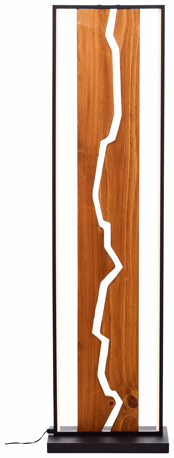 BRILLANTE lampada da terra a LED rustica nera con interruttore a pedale THUNDER | 18W 2300lm 3000K | 120 cm di altezza | metallo/legno