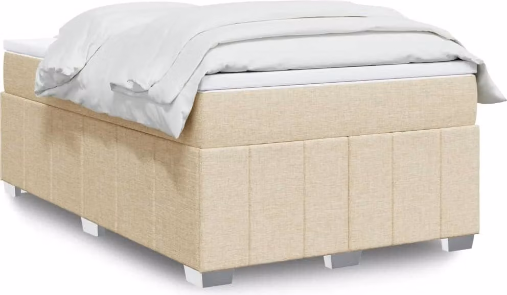 Maison Exclusive - Letto boxspring con materasso Crema 120x200 cm Tessuto