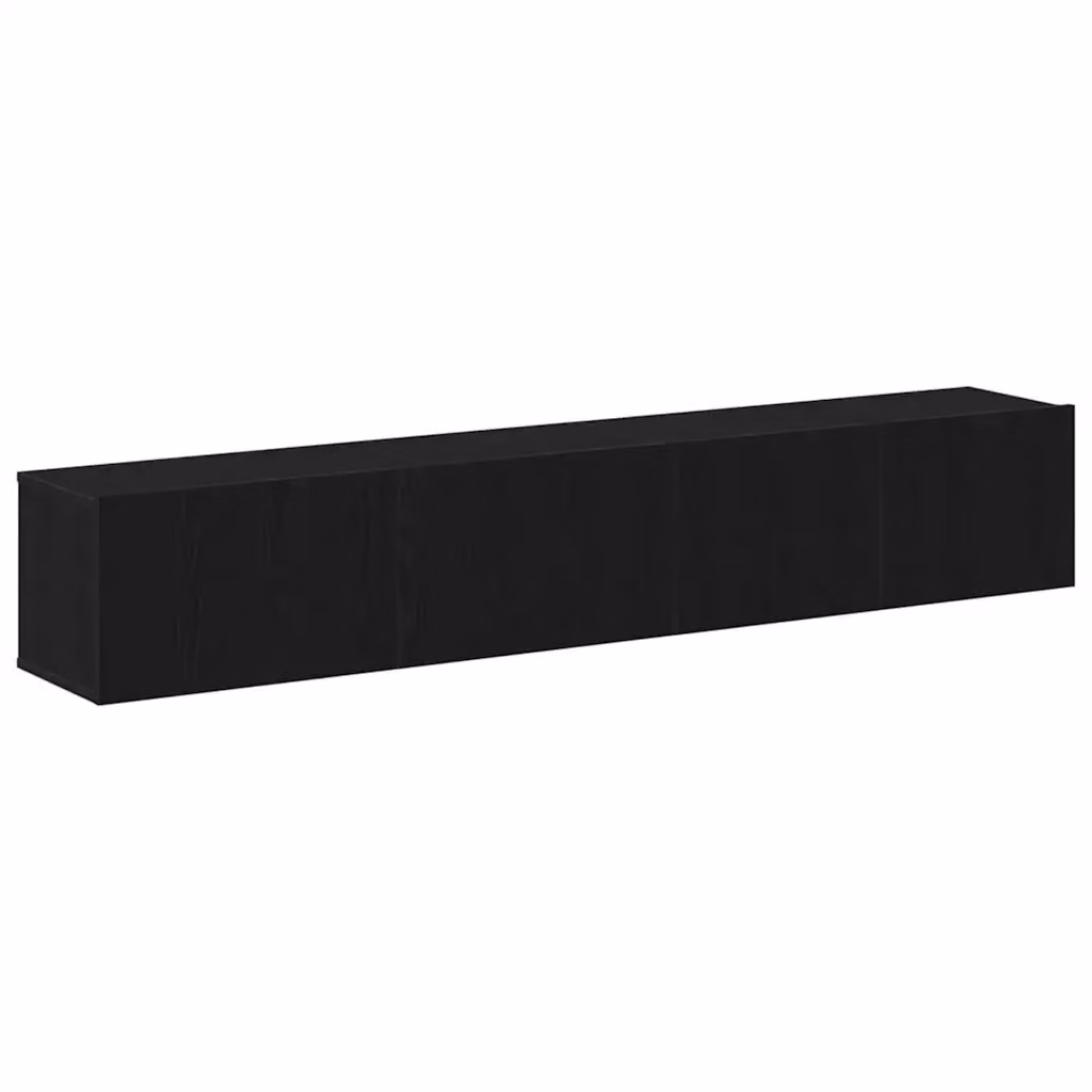 Set di 2 mobili TV moderni vidaXL in legno ingegnerizzato nero, L/P/H: 100 x 30 x 30 cm – 2