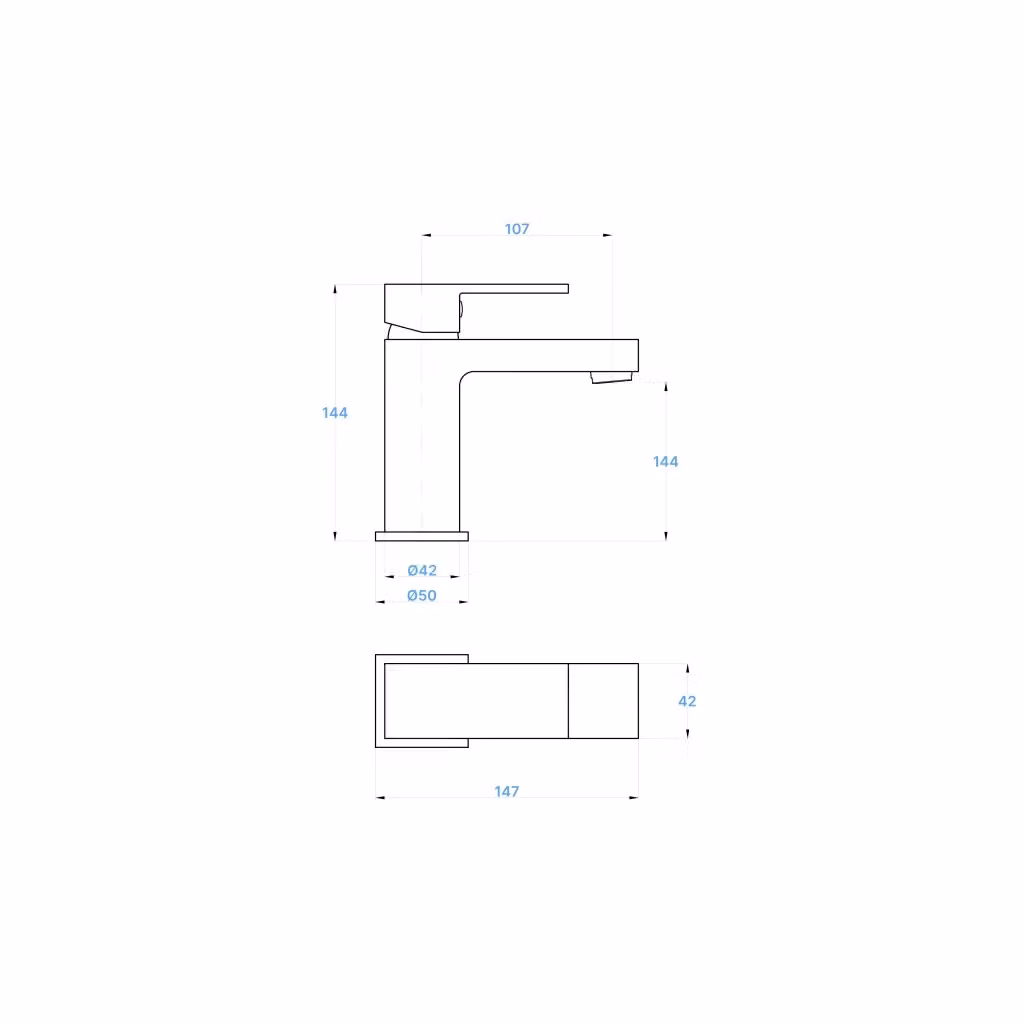Set miscelatore monocomando per lavabo Parama in ottone nero opaco con tecnologia water saving – 2