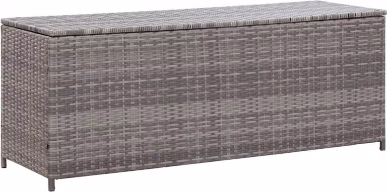 Baule da Giardino Grigio 150x50x60 cm in Polyrattan