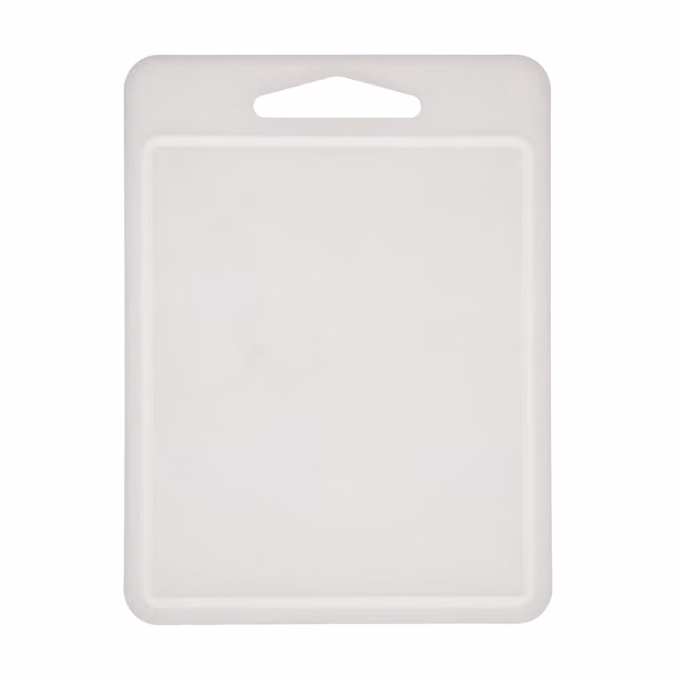 Tagliere rettangolare con scanalatura e manico Gusto Casa in plastica bianca L: 40 cm, P: 29,5 cm, H: 2 cm