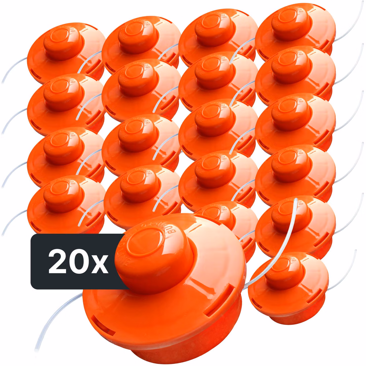 NEMAXX® FS1 Tap & Go Testina a filo semiautomatica doppio filo per decespugliatore M10x1,25 sinistra 2mm Ø380mm Arancione 20pz