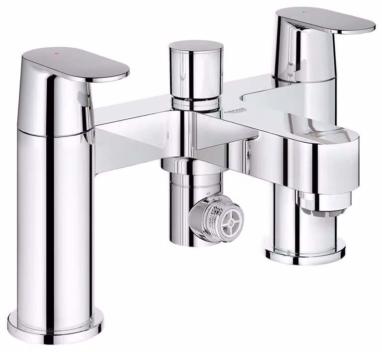 Miscelatore per lavabo a 2 fori, cromato, con diametro di 1,27 cm, completo di gruppo di scarico